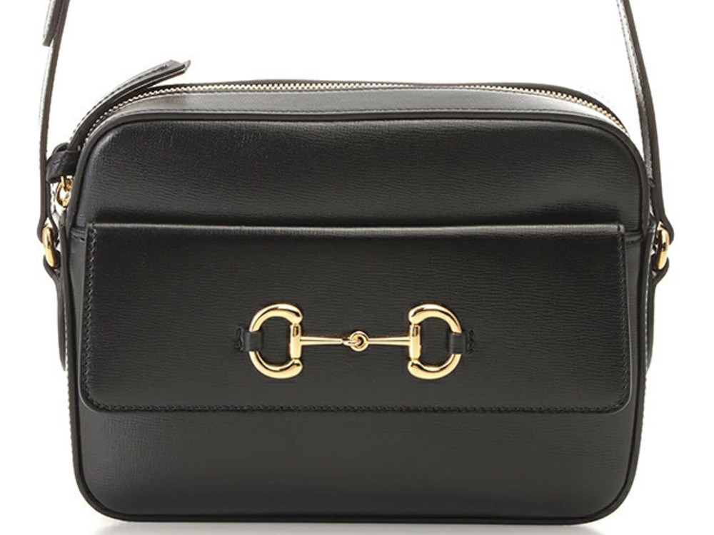 Gucci Horsebit Shoulder Bag Black Leather